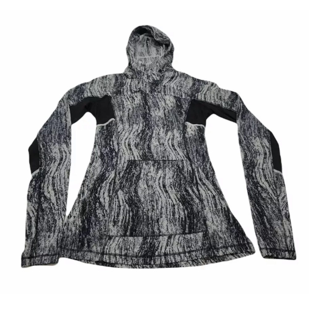 lululemon athletica Black & White Marbled Hooded Pullover